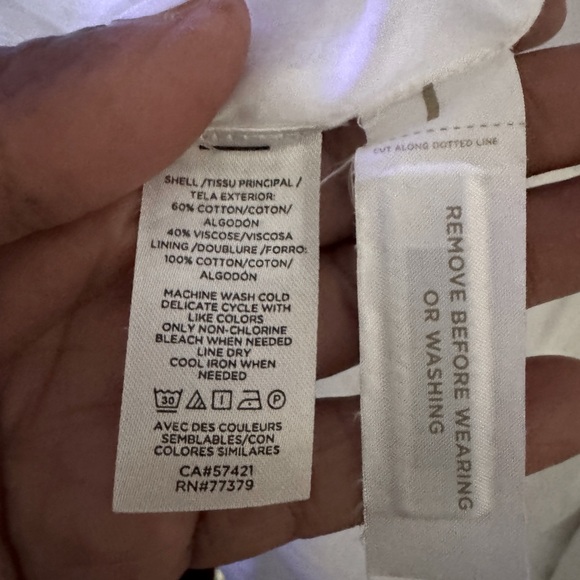 Ann Taylor White Cotton Blend Sleeveless Belted Tiered Midi Dress Size 16 Easter - Picture 9 of 9